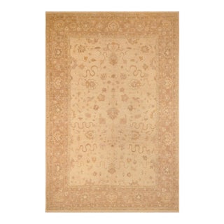1990s Bohemian Sun Faded Tan/Brown Hand Knotted Wool Rug For Sale
