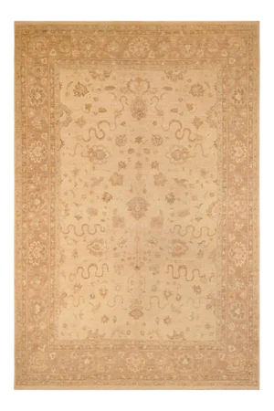 1990s Bohemian Sun Faded Tan/Brown Hand Knotted Wool Rug