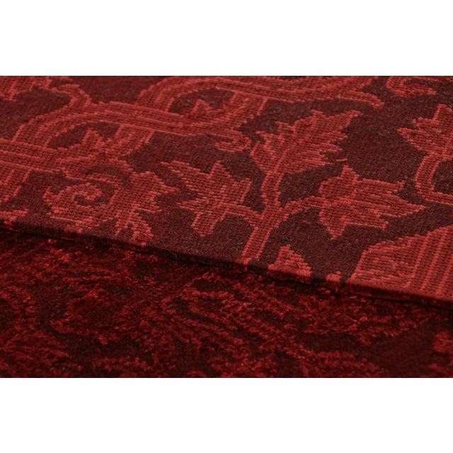 Textile Rug & Kilim’s European Style Runner Rug in Burgundy With Floral Patterns For Sale - Image 7 of 7
