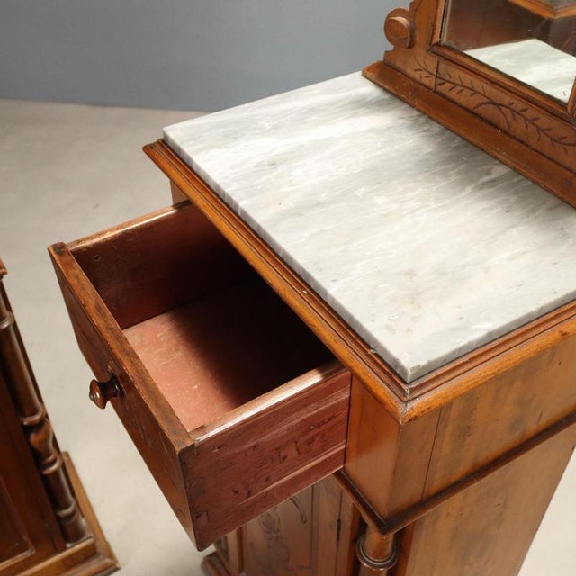 19th Century Late 19th Century Walnut Nightstands, Set of 2 For Sale - Image 5 of 11