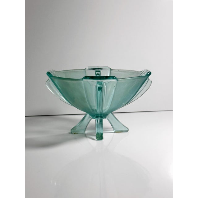 1930s Art Deco Footed Glass Bowl from Stölzle, Austria, 1930s For Sale - Image 5 of 7