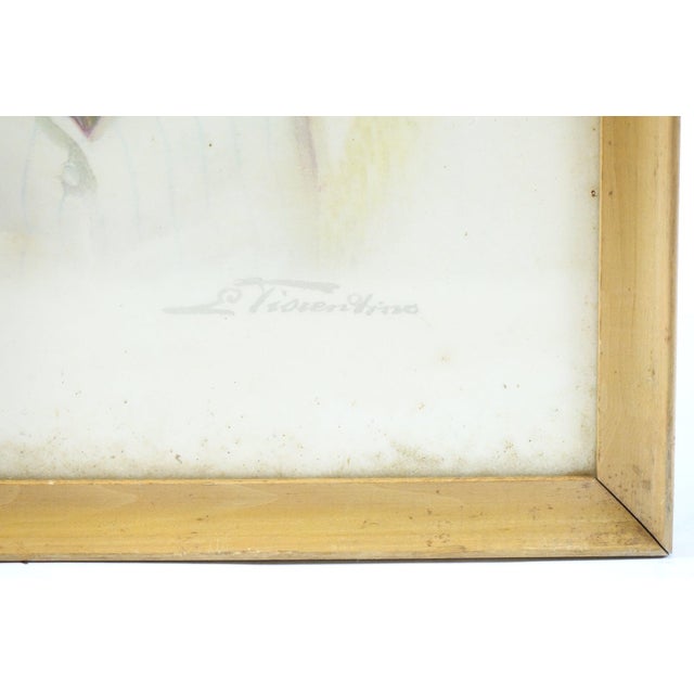 Mid 20th Century Lithograph on Board Signed at the Bottom For Sale - Image 4 of 5