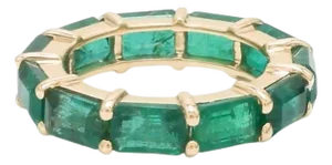 Natural 6.75 cts Zambian emerald ring 14k gold