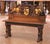 Wood 19th C. French Renaissance Carved Oak and Gilt Hall Bench With Heraldic Crest For Sale - Image 7 of 8