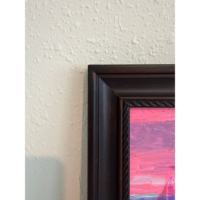 “Pin Dream” by Serg Graff Original Painting, Pink Sailboat Seascape, Coastal Art For Sale - Image 4 of 10