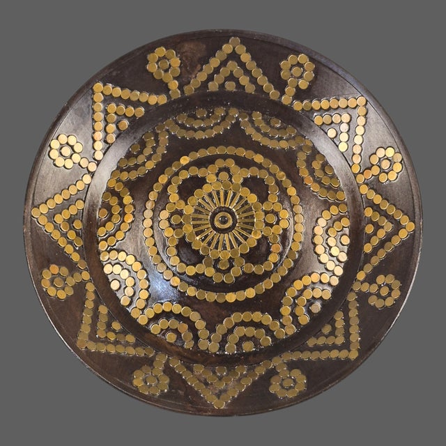 Polish Folk Art Tatra Mountain Wood With Brass Inlay Decorative Dish For Sale - Image 4 of 10