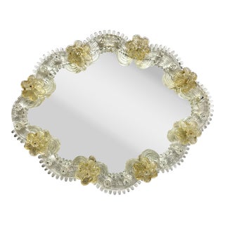 Venetian Murano Glass Vanity Mirror Tray Made in Italy For Sale