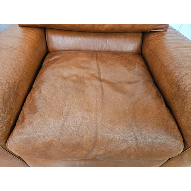 Osaka Brown Leather Armchairs by Moroso, 1980, Set of 2 For Sale - Image 13 of 18