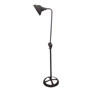Vintage Industrial Articulating Iron Floor Lamp by Manley Manufacturing Company For Sale