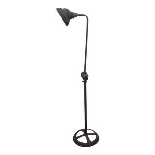 Vintage Industrial Articulating Iron Floor Lamp by Manley Manufacturing Company For Sale