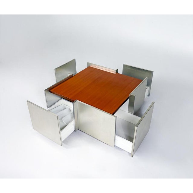 Mid-Century Modern Coffee Table in Wood and Metal, Italy, 1970s For Sale - Image 11 of 13