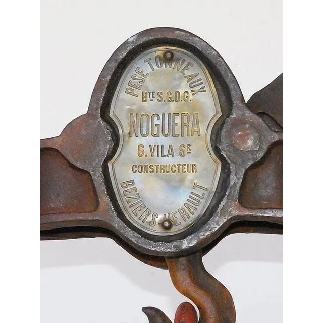 Late 19th Century 1880s French Noguera Forged Steel Wine Barrel Scale For Sale - Image 5 of 10