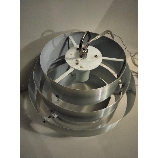 Art Deco Vintage Stainless Steel Pendant Lamp For Sale - Image 3 of 4