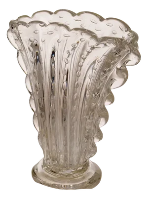 Venetian Crystal Murano Glass Vase by Ercole Barovier for Barovier & Toso, 1930s