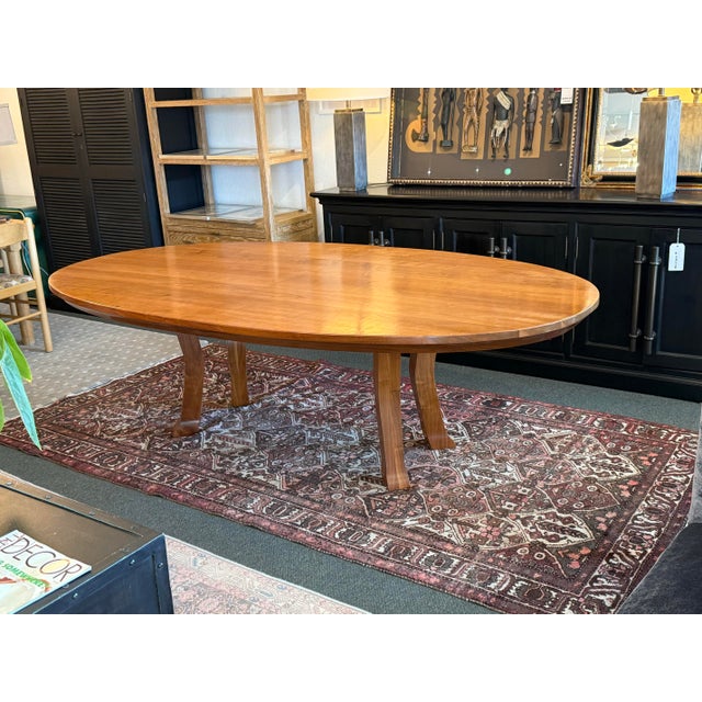 Custom Design Solid Walnut Extension Dining Table For Sale - Image 9 of 13