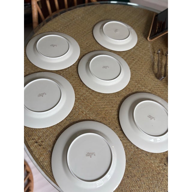 Vintage Fitz and Floyd Renaissance Black and Gold Dining Plates- Set of 6 For Sale In Miami - Image 6 of 8