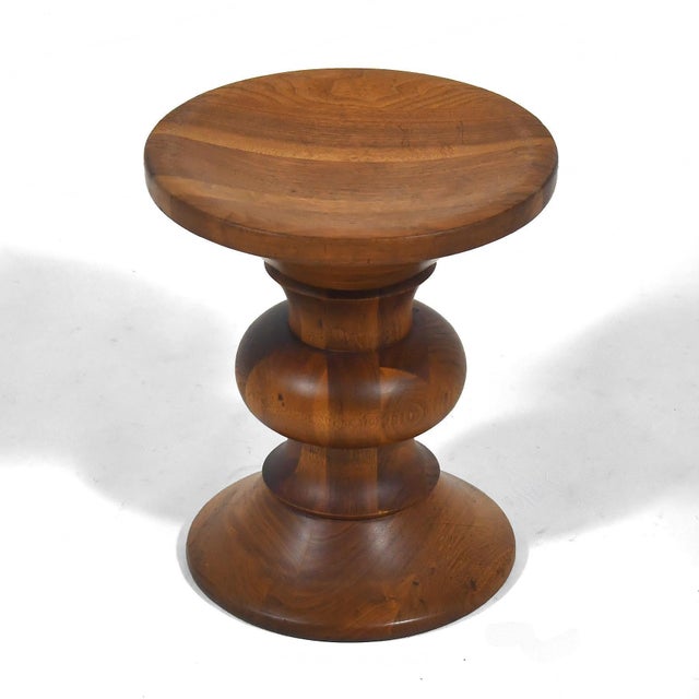 Eames Walnut Time-Life Stool by Herman Miller 1965 For Sale - Image 4 of 9