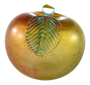 Vintage 1970s Seguso Murano Gold Art Glass Apple