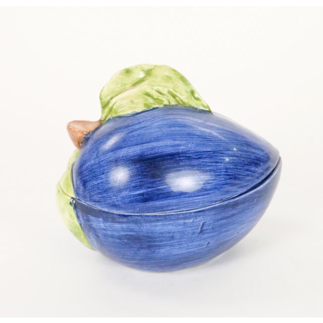 Italian Majolica Plum-Form Covered Table Ornament, Late 20th Century For Sale - Image 4 of 11