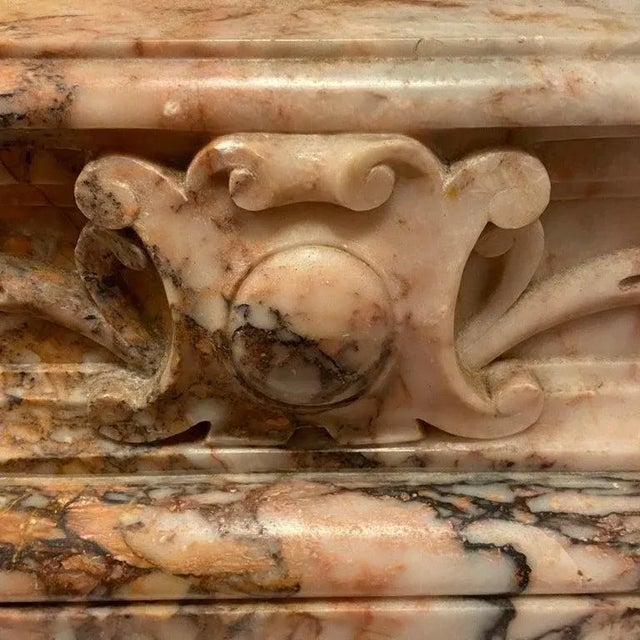 Large French 19 Century Carved Marble Mantel Clock For Sale - Image 11 of 13