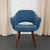 Mid-Century Modern Eero Saarinen for Knoll Wood Executive Armchair in Blue Bouclé For Sale - Image 3 of 7