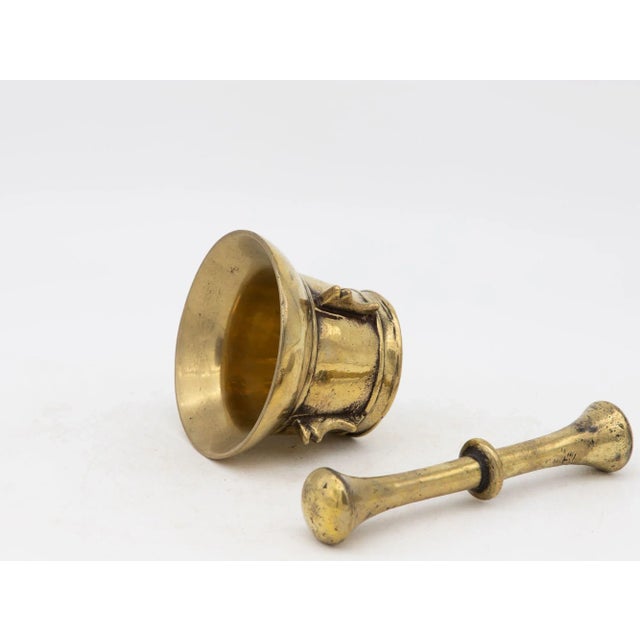 Antique Vintage Brass Mortar and Pestle For Sale - Image 9 of 9