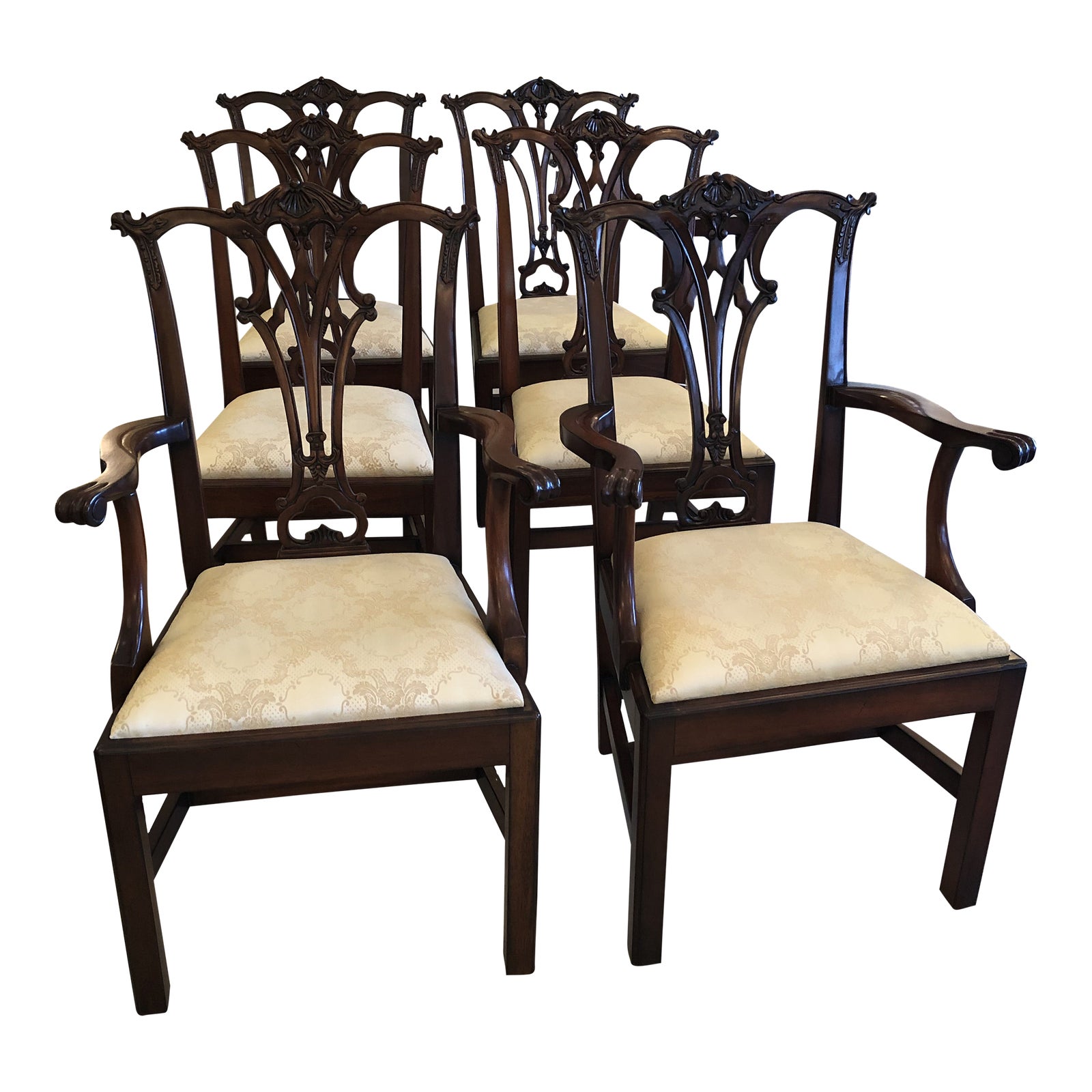 Chippendale Style Dining Chairs Set of 6 Chairish