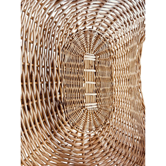 Wood Oversized Vintage Wicker Cut Flower Harvest Basket For Sale - Image 7 of 7