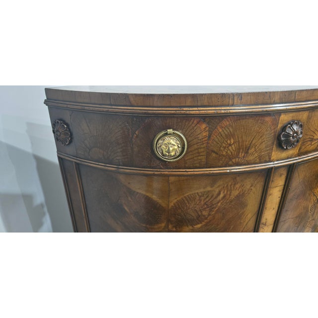 Antique Demi Lune Sideboard in Yew Wood, 1910 For Sale - Image 9 of 18