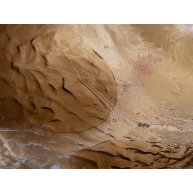 Amber Murano Glass & Brass Flush Mount in the style of Venini, Italy, 1960s For Sale - Image 6 of 9