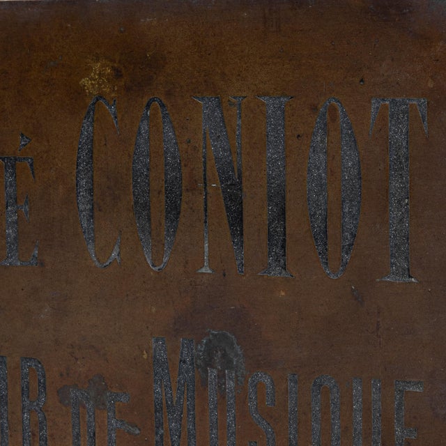 20th Century Belgian Music Professor Brass Sign on Stand For Sale - Image 13 of 18