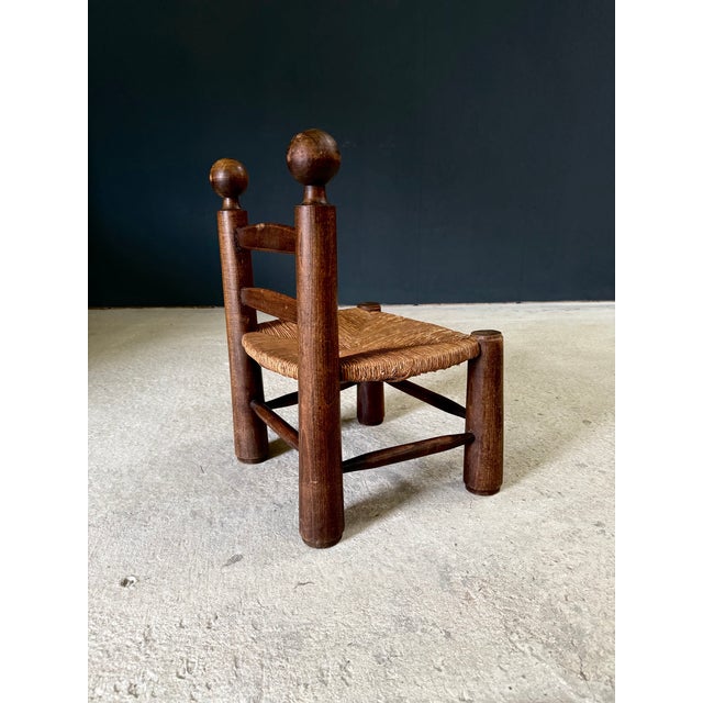 French Provincial Brutalist Low Stool by Charles Dudouyt, 1940s For Sale - Image 6 of 15