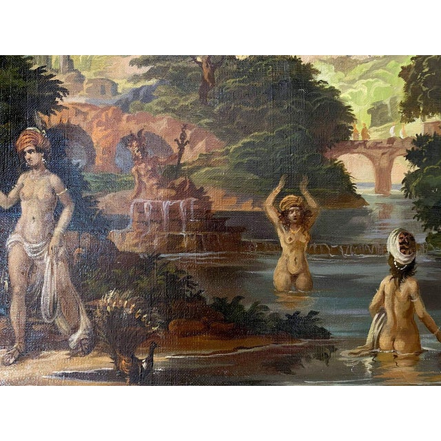 1990s Oil Painting Bathers Alexander Arkadievich Litvinov For Sale - Image 10 of 12