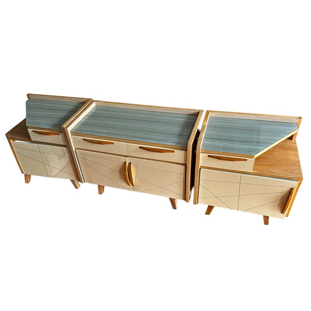 Vintage Nightstands in Oak, 1950s, Set of 2 For Sale - Image 8 of 9