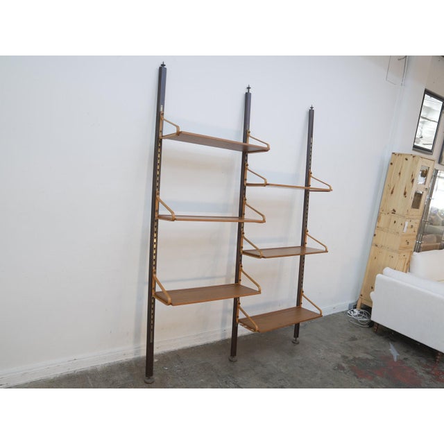 Mid-Century Modern 1960s Mid Century Wall Shelf Unit W/ 6 Shelves For Sale - Image 3 of 16