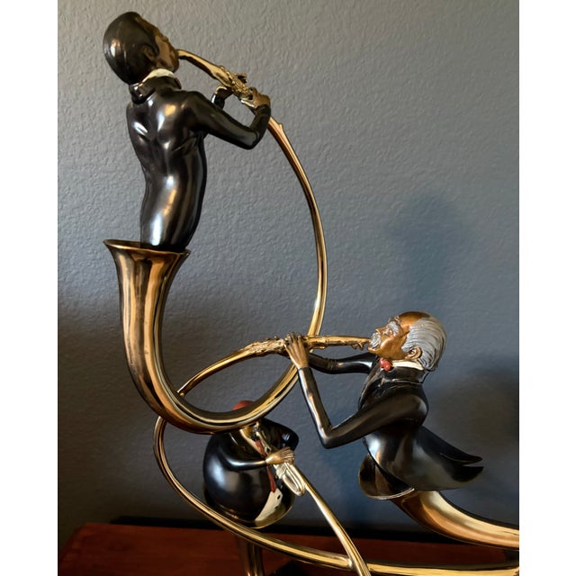 Metal 1980s Bronze Sculpture by Paul Wegner Entitled "Swingin Blowing Playin" For Sale - Image 7 of 16