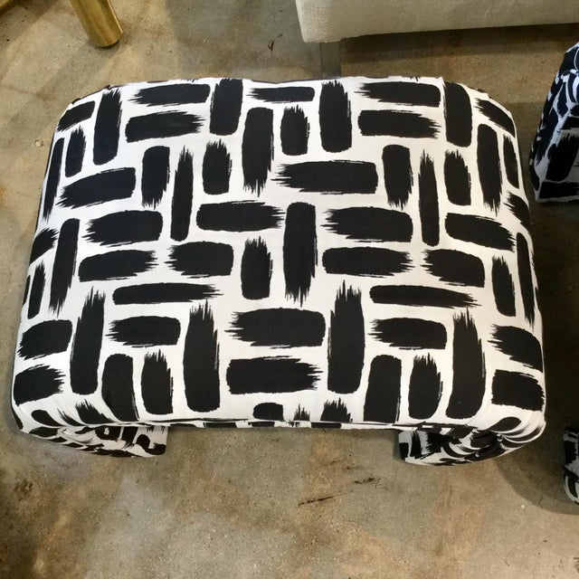 Black and White Waterfall Ottomans a Pair Chairish