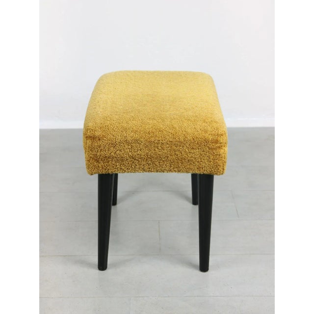 Mid-Century Pouf in Yellow For Sale - Image 4 of 8