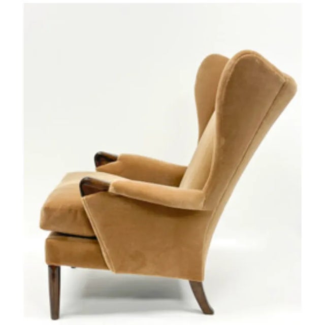 Parker Knoll 1960s Honey Mohair Wing Armchair For Sale - Image 4 of 8