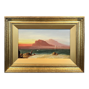 Christian Friedrich Thöming -View of Capri From Salerno Side-19th Century Oil Painting