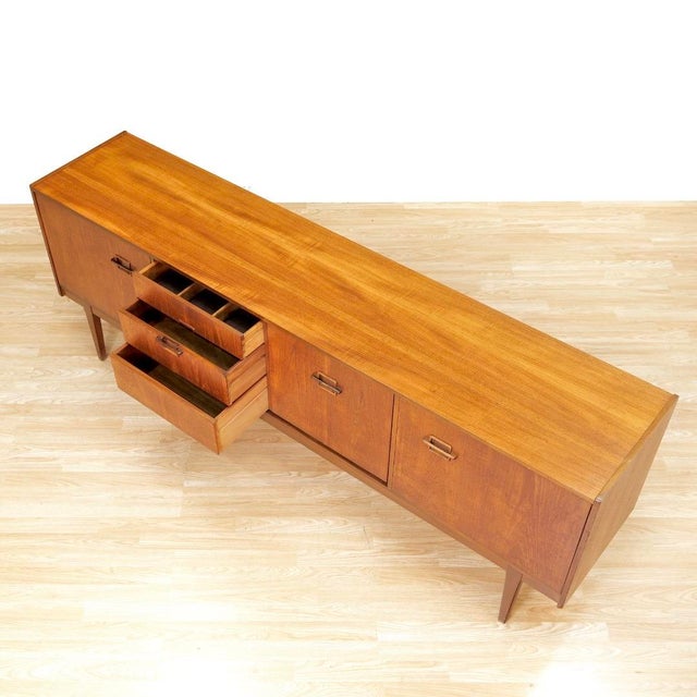 Mid Century Teak Corinthian Credenza by Nathan Furniture For Sale In Los Angeles - Image 6 of 10