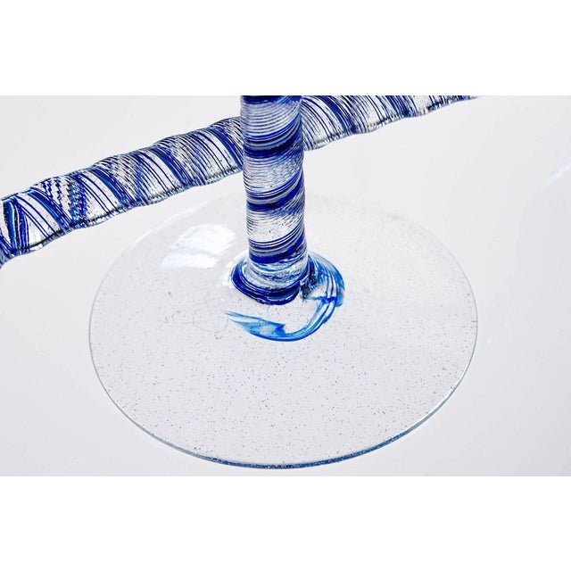 Cobalto and Pulegoso Murano Glass with Twisted Stems from Cenedese, 1950s, Set of 6 For Sale - Image 16 of 18