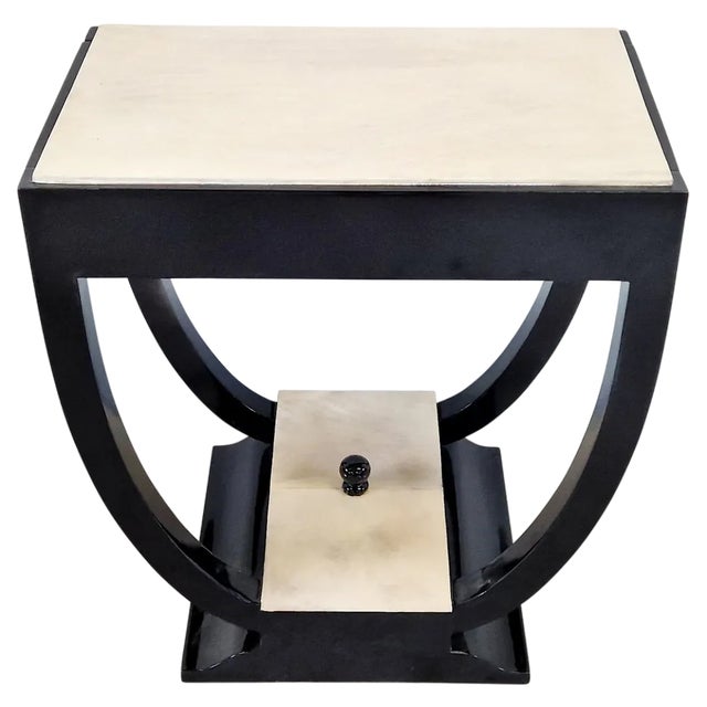 Bifacceral Support Table with Two Side Drawers, 1980s For Sale