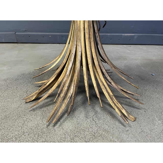 Vintage Glass and Gilt Metal Sheaf of Wheat Coffee Table in the style of Coco Chanel, 1960s For Sale - Image 9 of 10