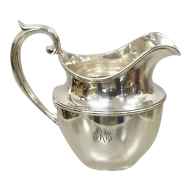 Antique Gm Co. Silver Plated Victorian Water Pitcher With Monogram For Sale