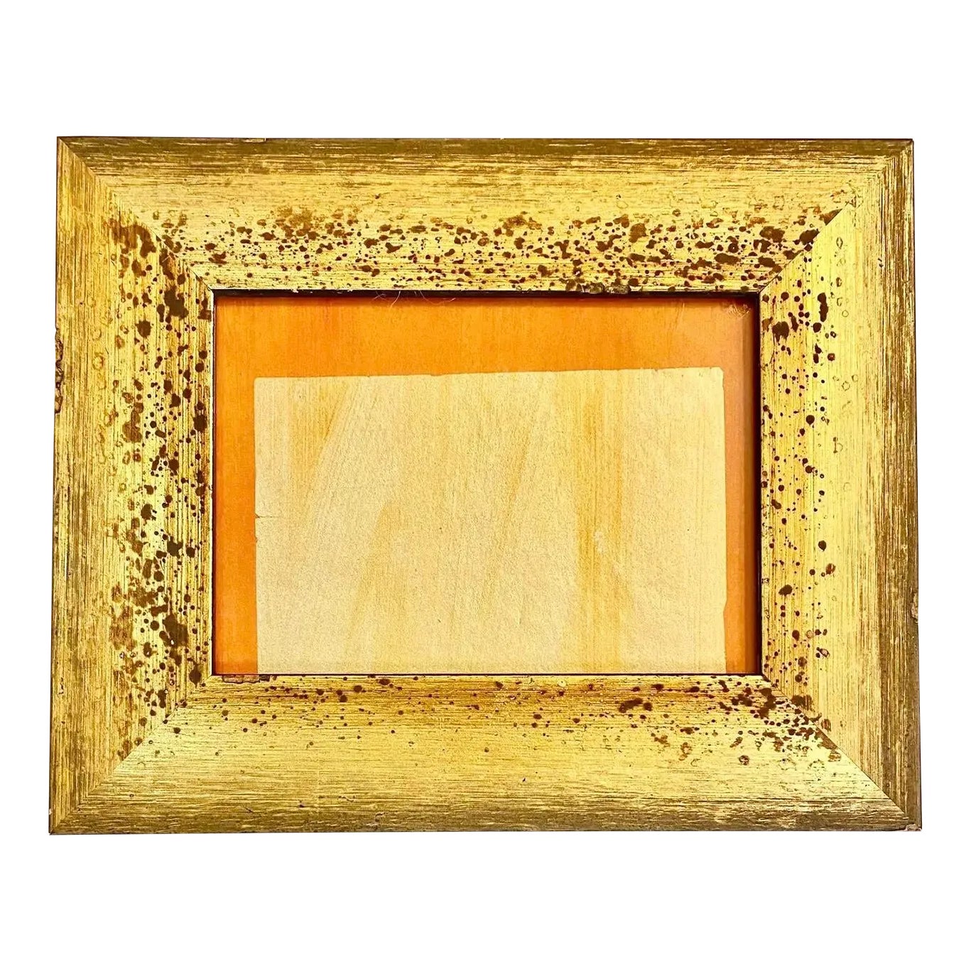 Minimalist Modernist Gold Leaf Framed in Gilt Italian Wood Frame Chairish
