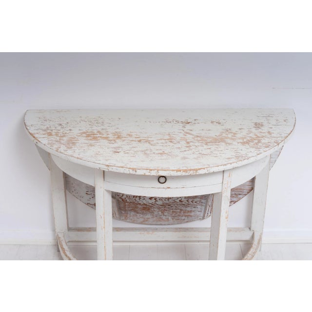 19th Century Swedish Gustavian White Country Drop Leaf Table For Sale - Image 11 of 14