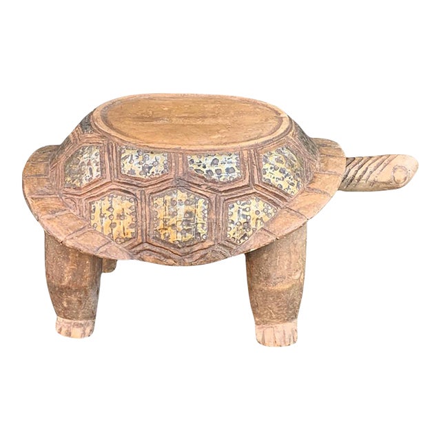 Vintage African Wooden Turtle For Sale