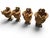 Exceptional set of four decorative urns crafted in renowned Impruneta terracotta, Italy, during the 1960s. Richly...