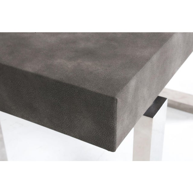 Metal Custom Console Table or Desk With Chrome Base For Sale - Image 7 of 10